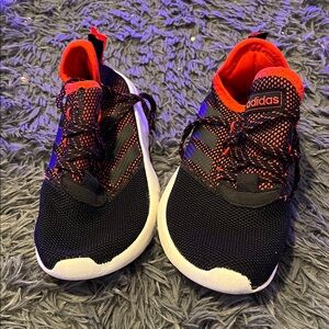 Adidas Kids Black and Red Mesh Sneakers